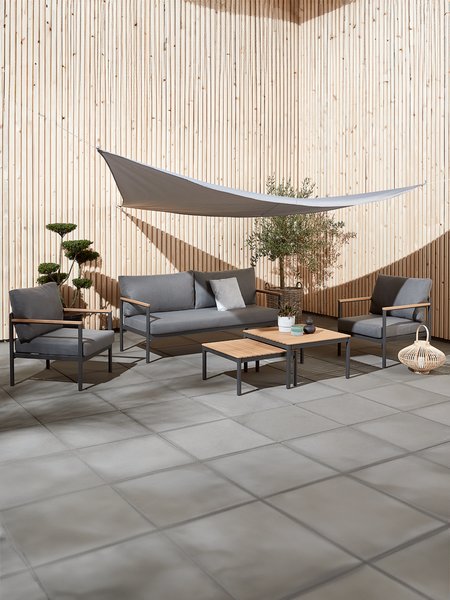 Lounge set ODDESUND 5 lugares cinzento