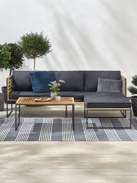 Lounge-Sofa UGILT m/Chaise 3 Personen Holz