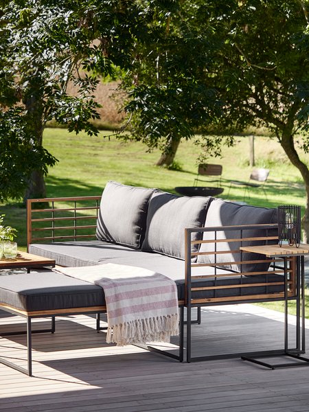Lounge-Sofa UGILT m/Chaise 3 Personen Holz