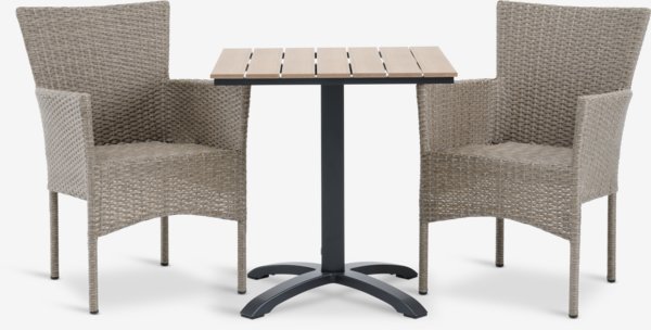 HOBRO L70 table + 2 AIDT chair natural