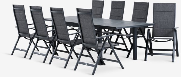 VATTRUP D172/276 sto crna + 4 MYSEN stolice siva