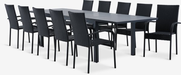 VATTRUP L206/321 table + 4 GUDHJEM chaises noir