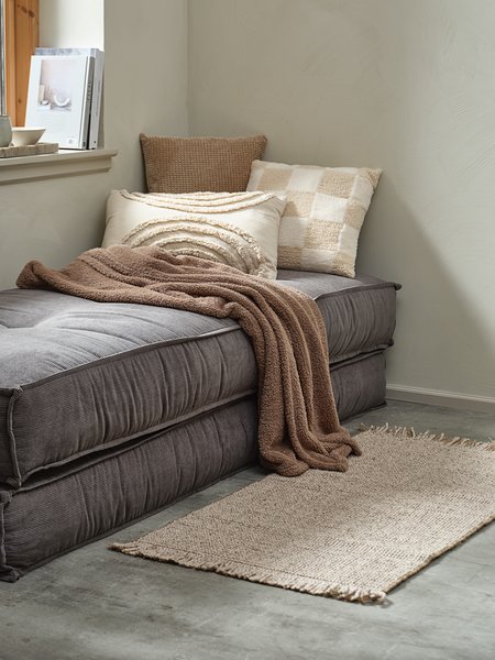 Fleece throw HASSELURT 130x170 dark sand