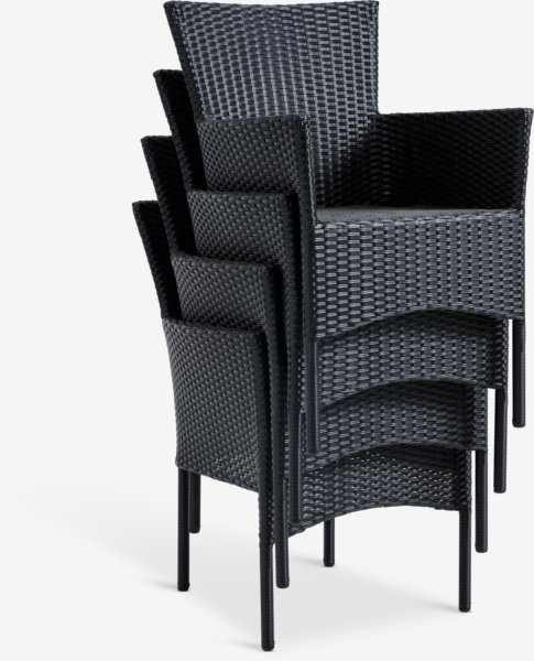 NESSKOGEN H210 asztal barna + 4 AIDT szék fekete