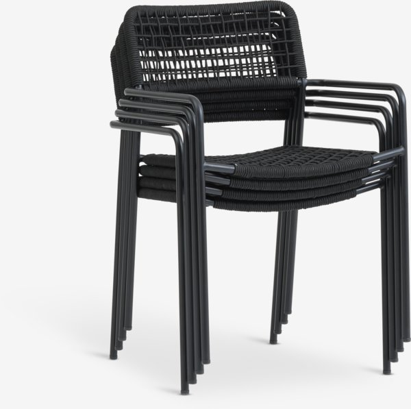 LANGET 207 masă + 4 ABING scaun negru