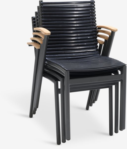 Baštenska stolica SADBJERG crna