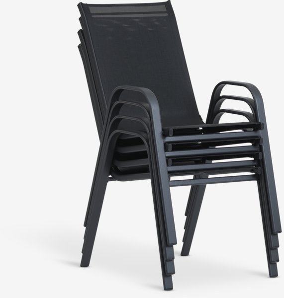 JERSORE D140 stůl + 4 LEKNES židle černá