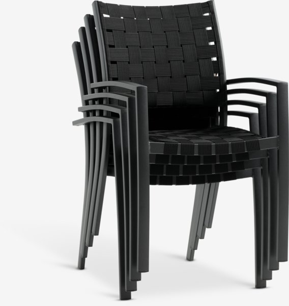 HOBRO L70 bord grå + 2 JEKSEN stol svart