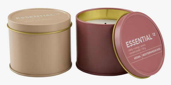 Scented candle STAFFAN with lid assorted