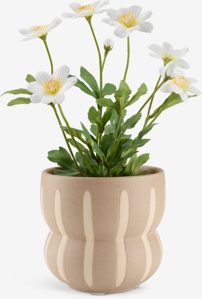 Vaso per piante JERRY Ø14xH13 cm beige rigato