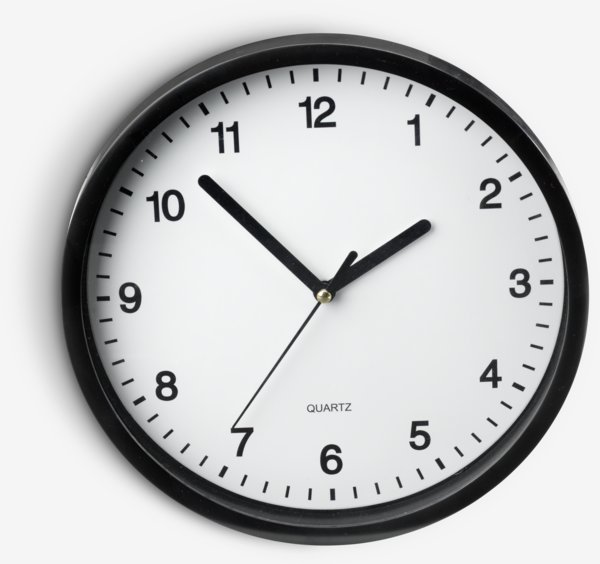 Wall clock ELVART D22cm black/white