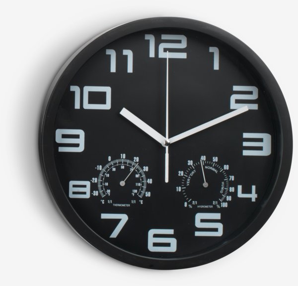 Nástenné hodiny SEJER Ø25 cm čierna