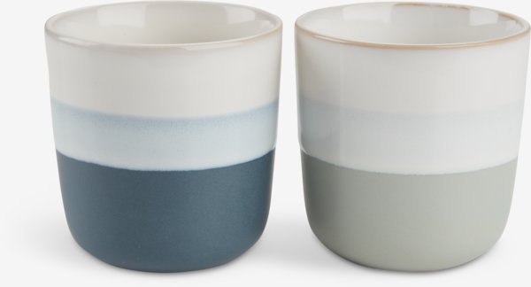 Tasse FREDERIK 20cl bleu/vert 2pcs/pqt