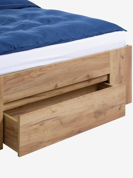 Bed frame LIMFJORDEN 3 draw. natural King oak colour