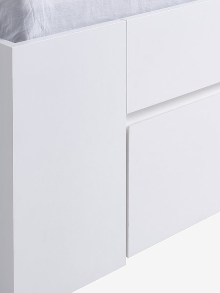 Bed frame LIMFJORDEN 3 drawers Double white