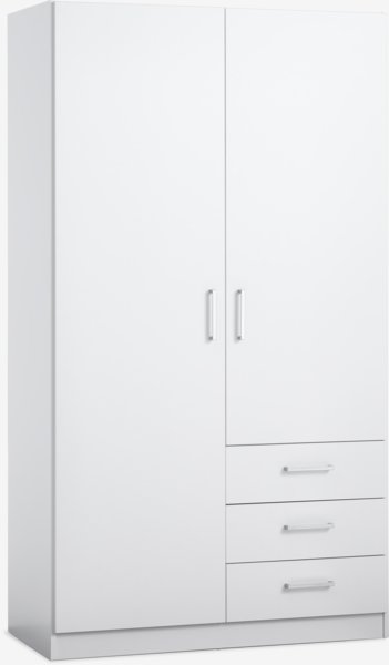 Wardrobe FANDRUP 97x176 2 doors 3 drawers white