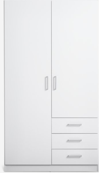 Wardrobe FANDRUP 97x176 2 doors 3 drawers white