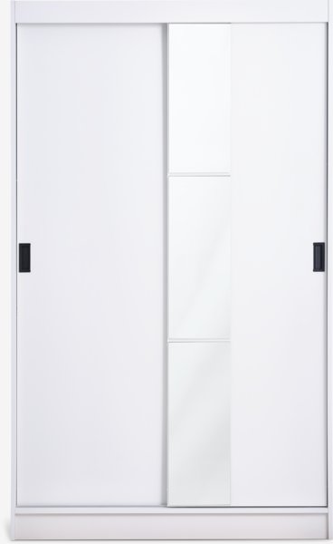 Wardrobe ODDER 120x201 2 sliding doors w/mirror white