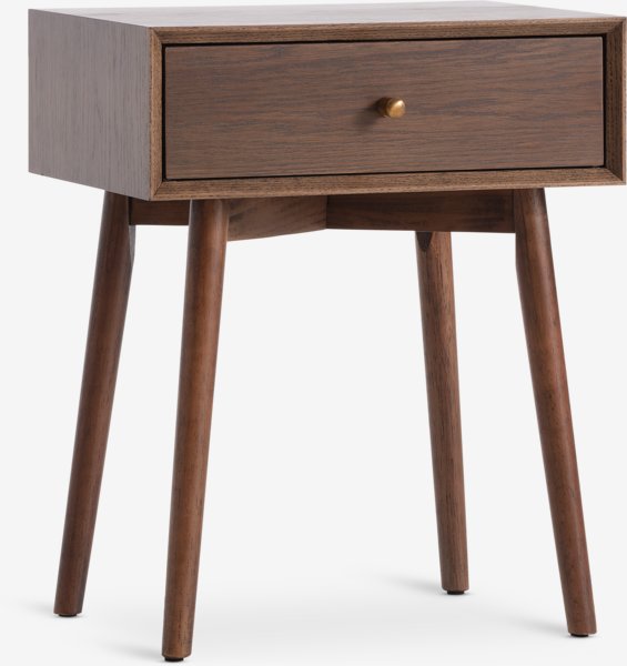 Bedside table HOKKSUND 1 drawer dark oak