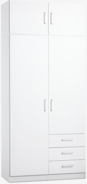 Armadio FANDRUP 97x176 cm 2 ante 3 cassetti bianco
