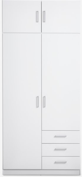 Armadio FANDRUP 97x176 cm 2 ante 3 cassetti bianco