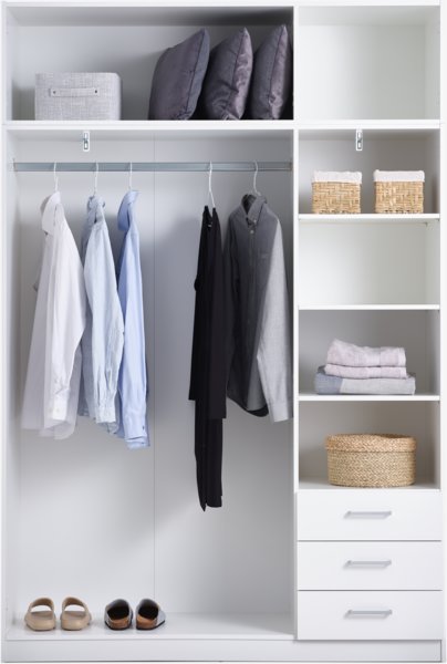 Armadio FANDRUP 145x176 cm 3 ante 3 cassetti bianco