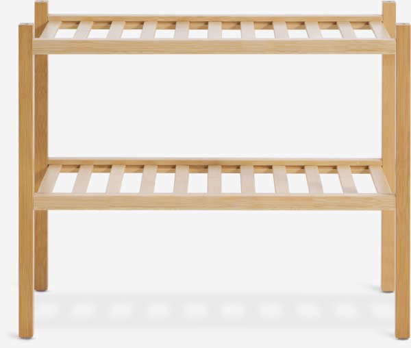 Shoe rack EGTVED 2 shelves stackable bamboo