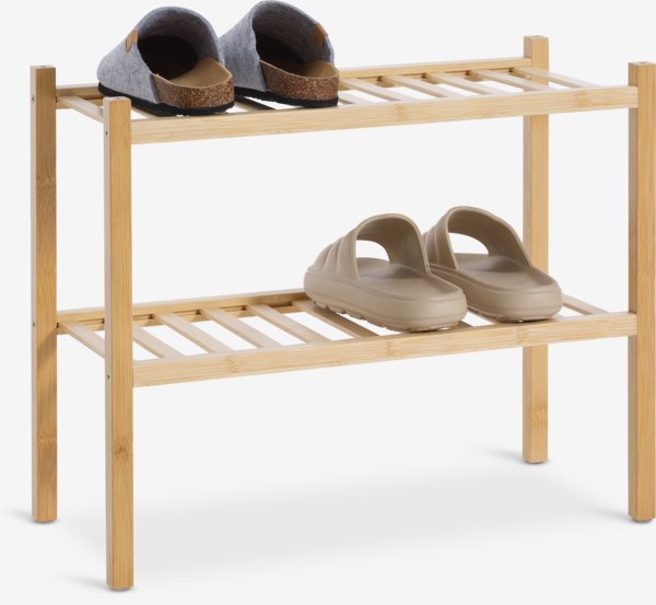 Shoe rack EGTVED 2 shelves stackable bamboo