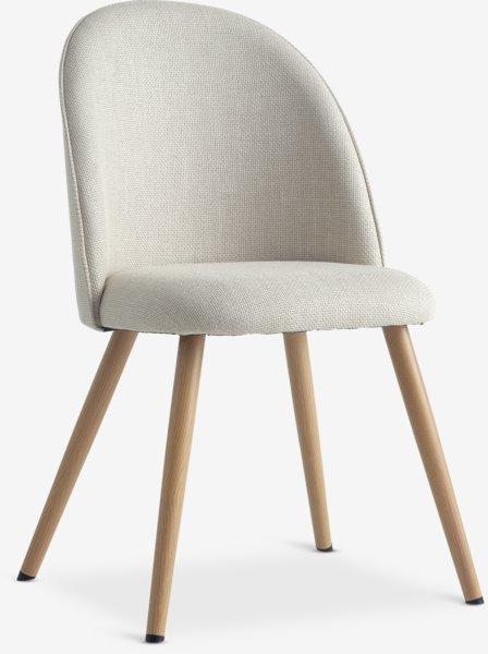 Dining chair THORUP beige fabric/oak colour