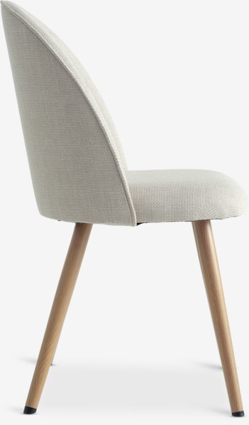 Dining chair THORUP beige fabric/oak colour