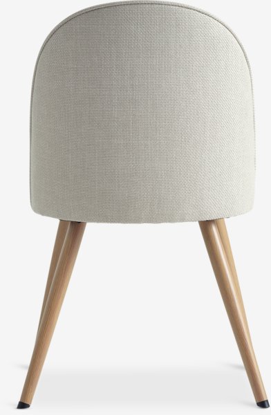 Dining chair THORUP beige fabric/oak colour