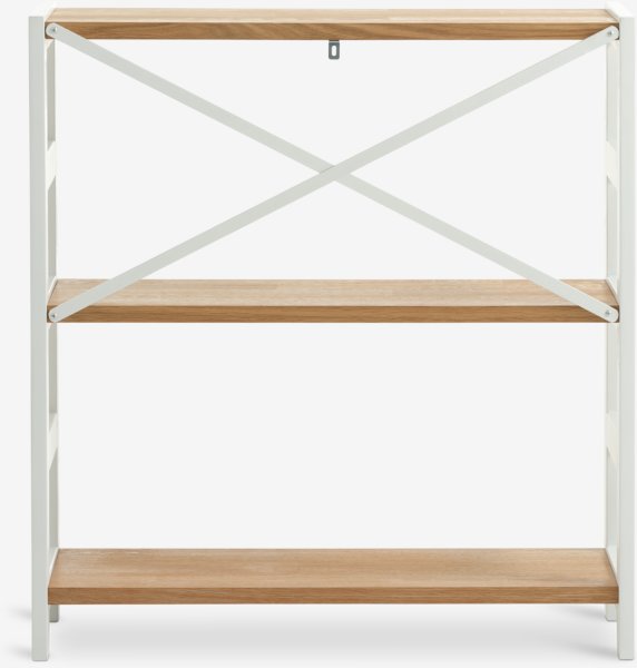 Shelving unit INTRUP wide 3 shelves white/oak