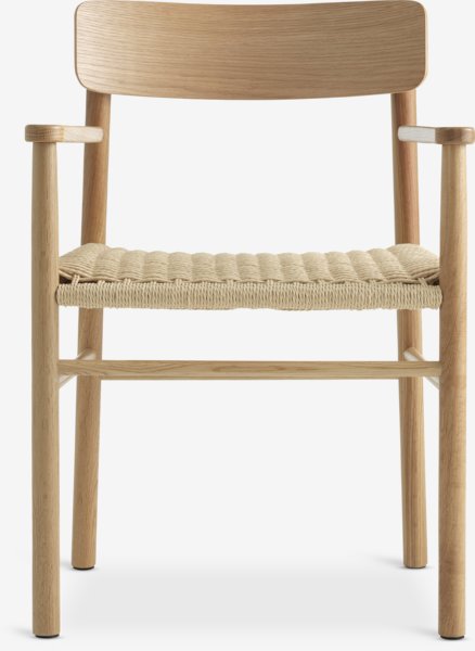 Eetkamerstoel ISLEV met armleuning naturel eiken