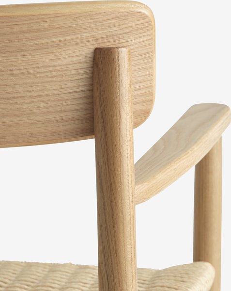 Eetkamerstoel ISLEV met armleuning naturel eiken