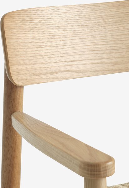 Eetkamerstoel ISLEV met armleuning naturel eiken