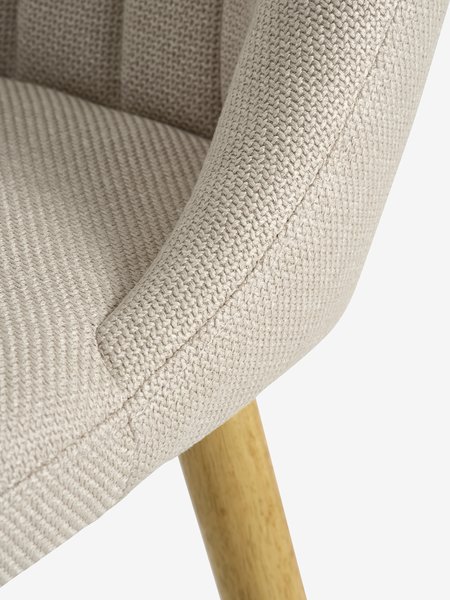 Blagovaonska stolica ADSLEV bez nasl. za ruke bež/nat. hrast