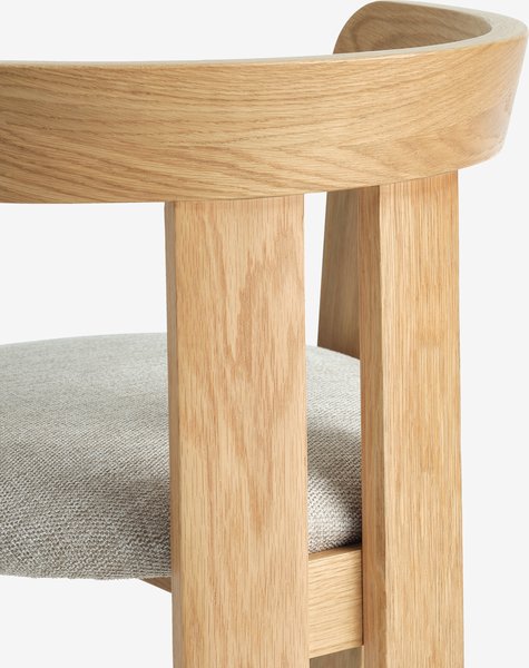 HARESKOV L200 table oak + 4 BOVRUP chairs oak/beige