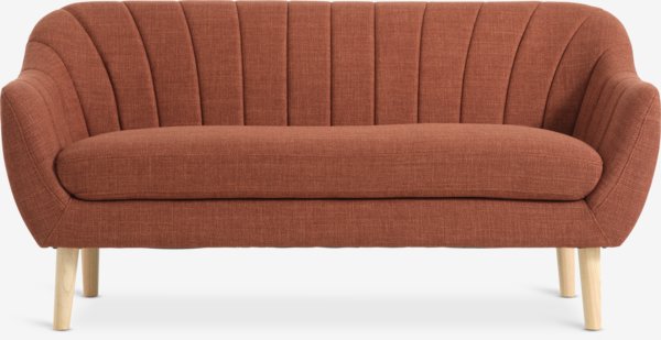 Sofa EGEDAL 2.5-seater terracotta fabric/oak colour