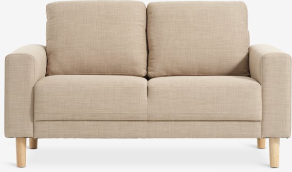 Sofa EGENSE 2-Sitzer Stoff sand/eichenfarben