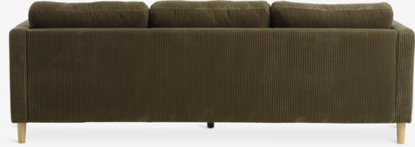 Sofa FALSLEV chaise longue corduroy olive green