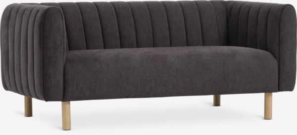 Sofa MAGLEBY 2,5-Sitzer Stoff dunkelbraun/ eichenfarben