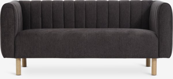 Sofa MAGLEBY 2,5-Sitzer Stoff dunkelbraun/ eichenfarben