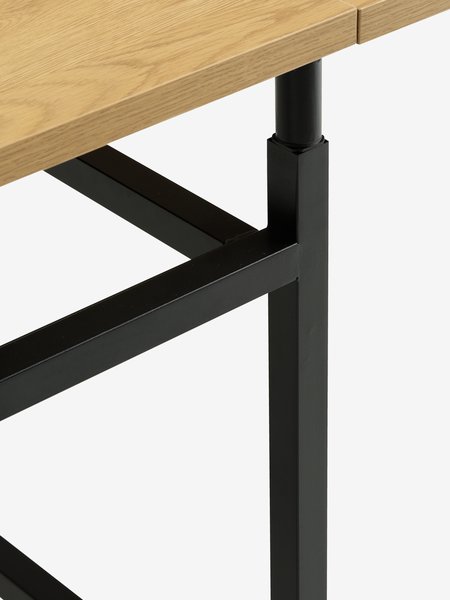 FOLDINGBRO L130 table warm oak + 4 JONSTRUP dark brown