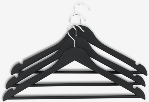 Hangers ABSALON L44cm pack of 3 black