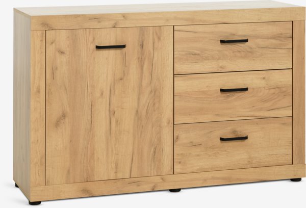 Sideboard LINTRUP 1 door 3 drawers oak colour