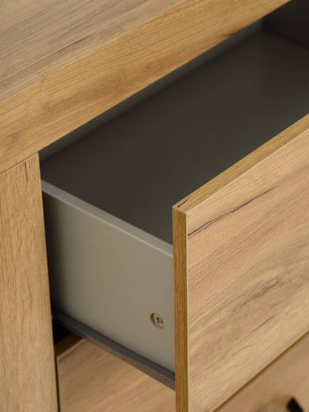 Sideboard LINTRUP 1 door 3 drawers oak colour