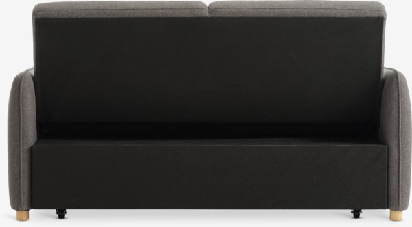 Sofa bed LYSTRUP 2 seater dark grey fabric