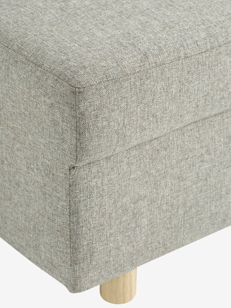 Sofa bed OLSTRUP 1.5-seater grey fabric/oak colour