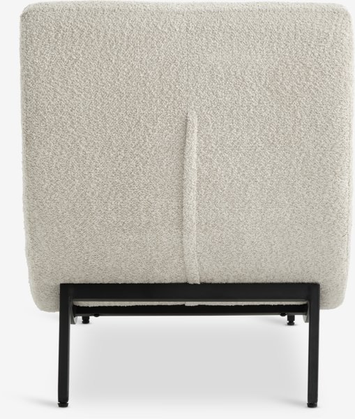 Chaiselongue-Sessel LINDELSE Teddyplüsch beige/ schwarz