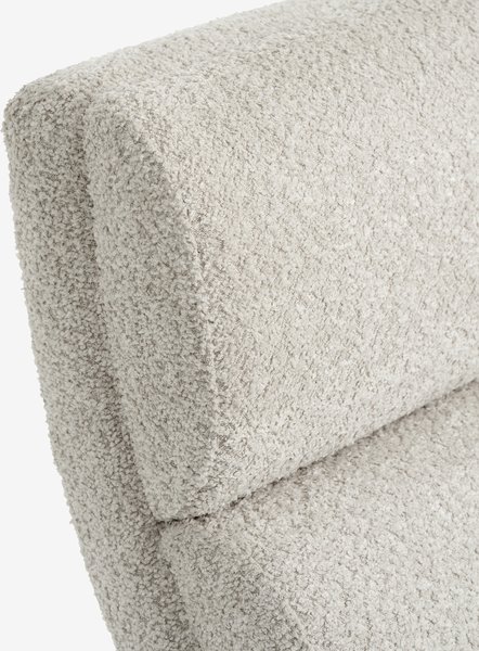 Chaise longue d'intérieur LINDELSE tissu teddy beige/noir